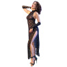 CHILIROSE - CR 4853 ABITO IN PIZZO NERO CON GUANTI L/XL