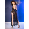 CHILIROSE - CR 4853 ABITO IN PIZZO NERO CON GUANTI L/XL