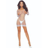 PASSION - BS108 BIAŁA KRATKA BODYSTOCKING