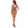 PASSION - BS114 CZARNA KRATKA BODYSTOCKING