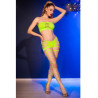 CHILIROSE - CR 4866 NEONGRÜNES TOP- UND SHORTS-SET S/M