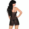 LIVCO CORSETTI FASHION - BABYDOLL LUISE 1710 + STRING NOIR L