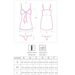 LIVCO CORSETTI FASHION - LUISE 1710 BABYDOLL + STRING NOIR XL