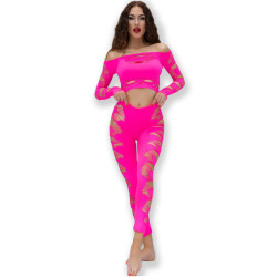CHILIROSE - CR 4632 TOP I SPODNIE FUKSJA S/L