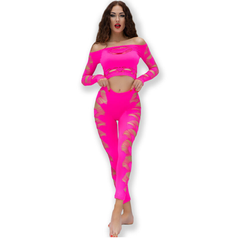 CHILIROSE - CR 4632 TOP I SPODNIE FUKSJA S/L