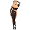 LEG AVENUE - TOP Z WYCIĘCIAMI I LEGGINSY BEZ SZWU CZARNY