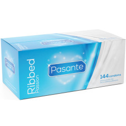 PASANTE - PREZERWATYWY RIBBED PASSION OPAKOWANIE 144 SZTUKI