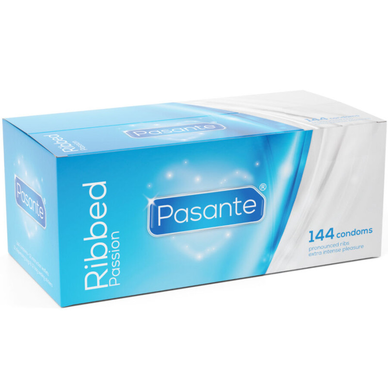 PASANTE - PREZERWATYWY RIBBED PASSION OPAKOWANIE 144 SZTUKI