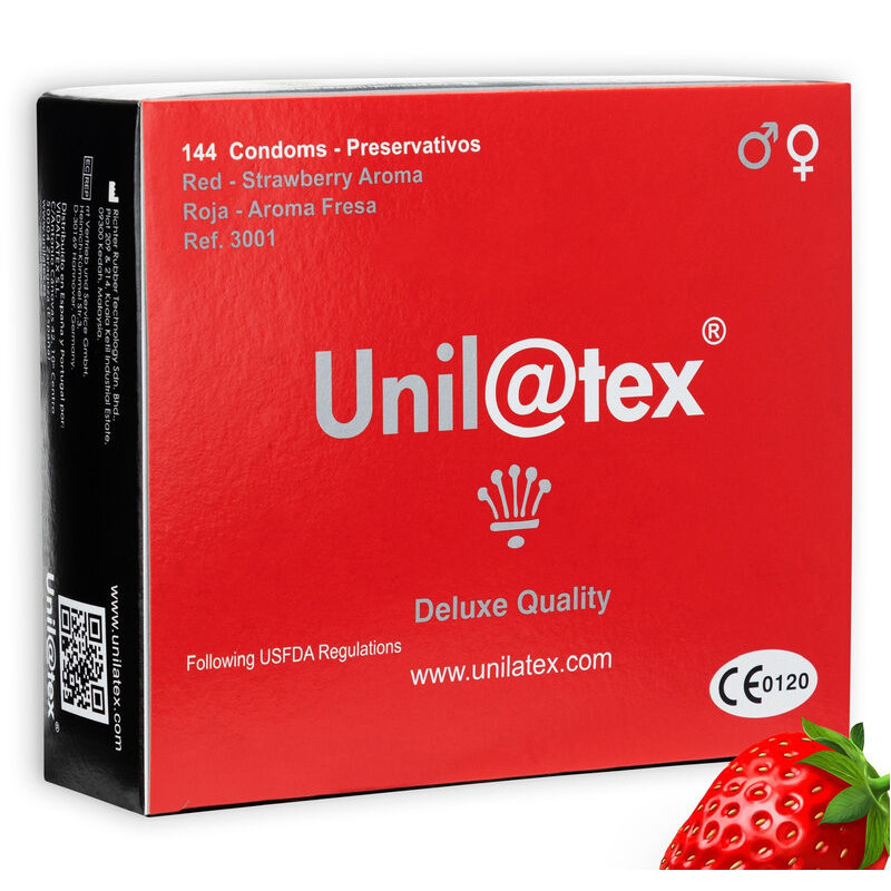 UNILATEX - RED / STRAWBERRY PRESERVATIVES 144 UNITS UNILATEX - RED / STRAWBERRY PRESERVATIVES 144 UNITS