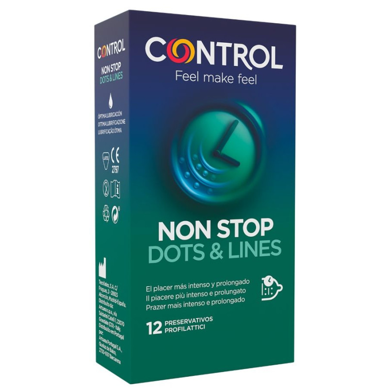 CONTROL - NONSTOP PUNTOS Y ESTRIAS PRESERVATIVOS 12 UNIDADES CONTROL - NONSTOP PUNTOS Y ESTRIAS PRESERVATIVOS 12 UNIDADES
