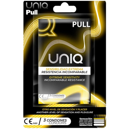 UNIQ - PREZERWATYWY BEZ LATEKSU Z PASKAMI 3 SZTUKI