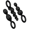 SATISFYER - ZESTAW WTYKOW ANALNYCH 3 SZT. CZARNE