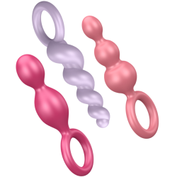 SATISFYER - ZESTAW KORKOW ANALNYCH 3 SZT. TROJKOLOROWY