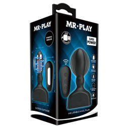 MR PLAY - CZARNY DMUJACY WTYCZK ANALNY PILOT ZDALNEGO STEROWANIA