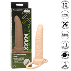 CALEXOTICS - PERFORMANCE MAXX LADOWANY PODWÓJNY PENETRATOR JASNA SKÓRA