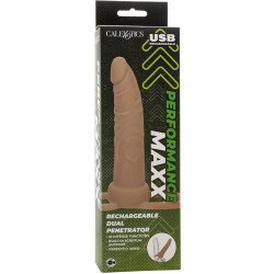 CALEXOTICS - PERFORMANCE MAXX LADOWANY PODWÓJNY PENETRATOR JASNA SKÓRA