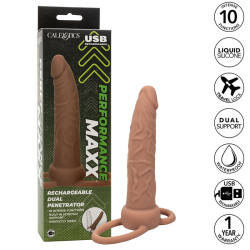 CALEXOTICS - PERFORMANCE MAXX LADOWANY PODWÓJNY PENETRATOR BRAZOWA SKÓRA