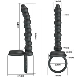 PRETTY LOVE - DILLION DOUBLE PENETRATION COCK RING BLACK