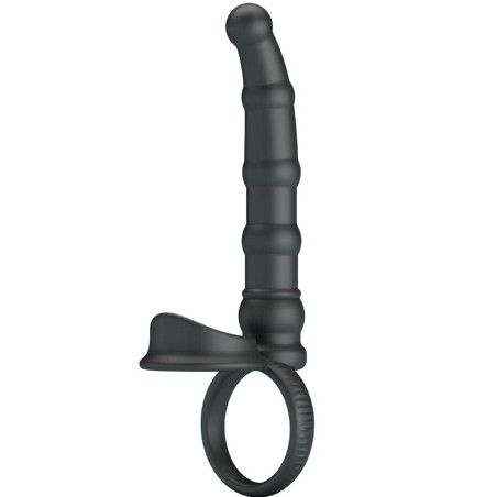 PRETTY LOVE - TATUM WIBRACYJNY PENIS RING Z ZATYCZKĄ 10 WIBRACJI CZARNY