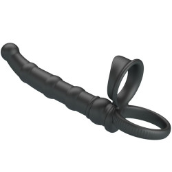 PRETTY LOVE - TATUM WIBRACYJNY PENIS RING Z ZATYCZKĄ 10 WIBRACJI CZARNY