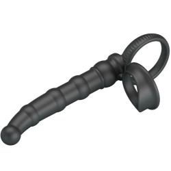 PRETTY LOVE - TATUM WIBRACYJNY PENIS RING Z ZATYCZKĄ 10 WIBRACJI CZARNY