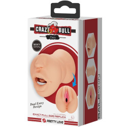 CRAZY BULL - MASTUBADOR W KSZTALCIE POCHYNY ZOEY PODWÓJNY WSTEP