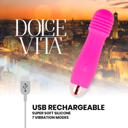DOLCE VITA - WIBRATOR AKUMULATOROWY TRZY ROZOWY 7 PREDKOSCI