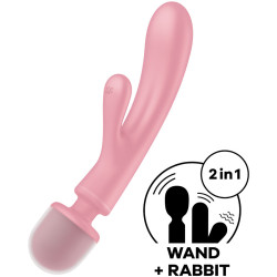 SATISFYER - WIBRATOR DO MASAZU KROLIK POTROJNY LOVER ROZOWY