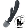 SATISFYER - WIBRATOR DO MASAZU KROLIK POTROJNY LOVER SZARY