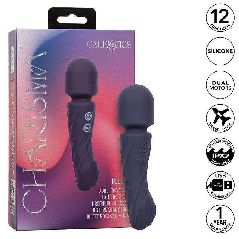 CALEXOTICS - CHARISMA ALLURE MASAZER DUAL MOTORS 12 FUNKCJI 17,25 CM X 4,5 CM FIOLETOWY
