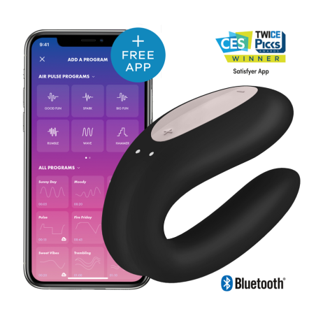 SATISFYER - APLIKACJA DOUBLE JOY CON CZARNA