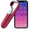 SATISFYER - WIBRATOR I PRZYSSAKA DUAL LOVE Z PULSOWANYM POWIETRZEM CZERWONYM