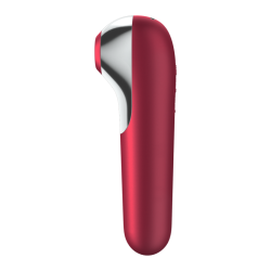 SATISFYER - WIBRATOR I PRZYSSAKA DUAL LOVE Z PULSOWANYM POWIETRZEM CZERWONYM