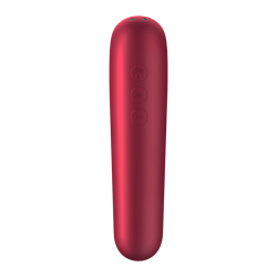 SATISFYER - WIBRATOR I PRZYSSAKA DUAL LOVE Z PULSOWANYM POWIETRZEM CZERWONYM