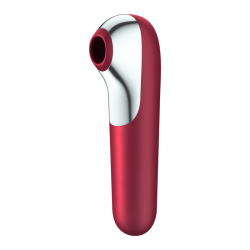 SATISFYER - WIBRATOR I PRZYSSAKA DUAL LOVE Z PULSOWANYM POWIETRZEM CZERWONYM