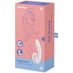 SATISFYER - SUPERNOVA AIR PULSE STYMULATOR I WIBRUJACY BIALY