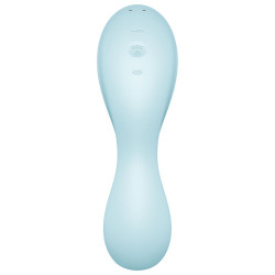 SATISFYER - CURVY TRINITY 5 AIR PULSE STIMULATOR & VIBRATOR APP BLUE