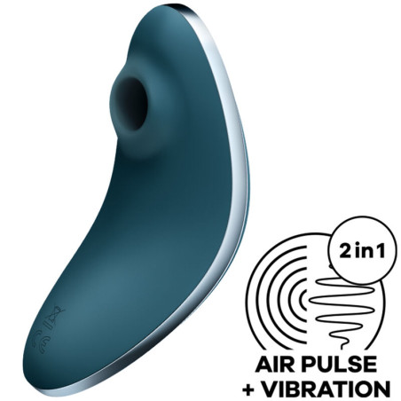 SATISFYER - VULVA LOVER 1 SYMULATOR PULSU POWIETRZA I WIBRATOR NIEBIESKI