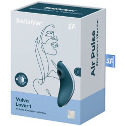 SATISFYER - VULVA LOVER 1 SYMULATOR PULSU POWIETRZA I WIBRATOR NIEBIESKI