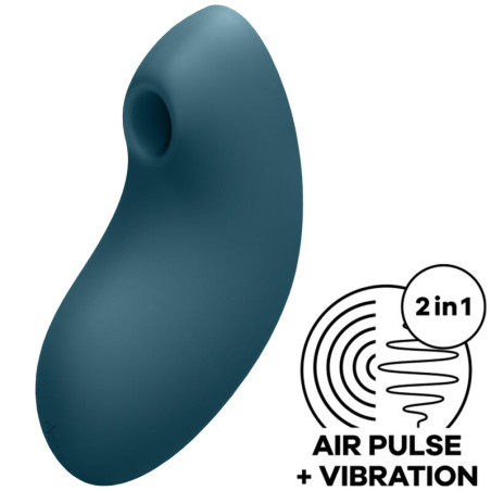 SATISFYER - VULVA LOVER 2 SYMULATOR PULSU POWIETRZA I WIBRATOR NIEBIESKI