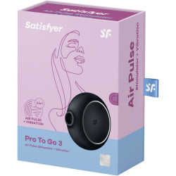 SATISFYER - PRO TO GO 3 DOUBLE AIR PULSE STYMULATOR I WIBRATOR CZARNY