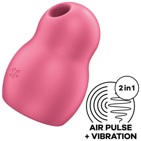 SATISFYER - PRO TO GO 1 DOUBLE AIR PULSE STYMULATOR I WIBRATOR CZERWONY