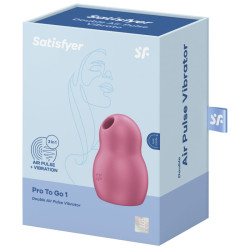SATISFYER - PRO TO GO 1 DOUBLE AIR PULSE STYMULATOR I WIBRATOR CZERWONY