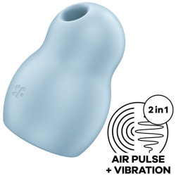 SATISFYER - PRO TO GO 1 PODWOJNY STYMULATOR PULSU POWIETRZA I WIBRATOR NIEBIESKI